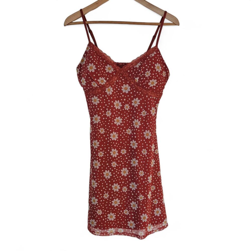 No Boundaries Junior Womens Y2K Babydoll Daisy Mini Sun Dress Size M (7-9)